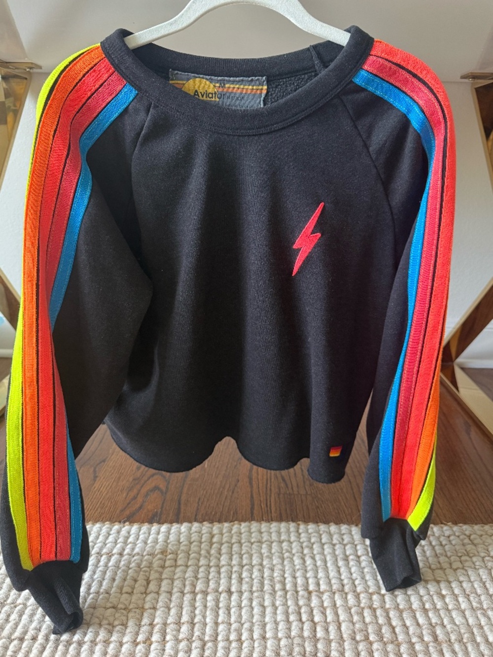 Aviator Nation Rainbow Stripe Sweatshirt Medium